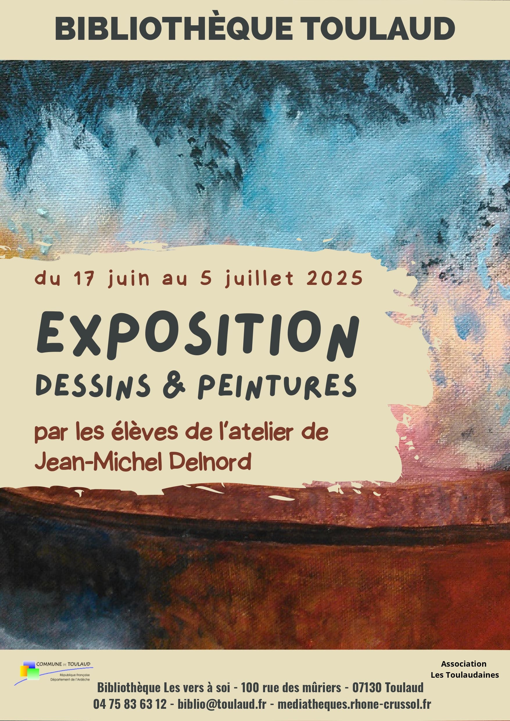 L'exposition de dessins et peintures à la bibliothèque